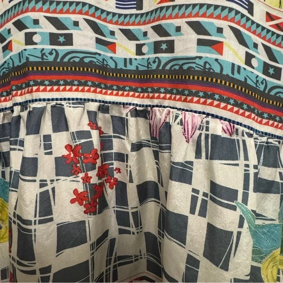 Johnny Was Theda Floral Tunic 100% SILK BOHO Chic Flowy Blouse Medium - Picture 10 of 10